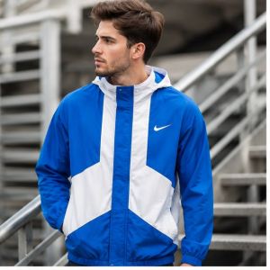 NIIKE PREMIUM IMPORTED BKUE WHITE JACKET 