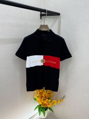 Tomm Hilfiger Black Polo Premium Collar Neck T-shirt F5021-BL