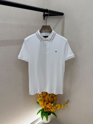 Tomm Hilfiger White Polo Premium Collar Neck T-shirt F5021-WH