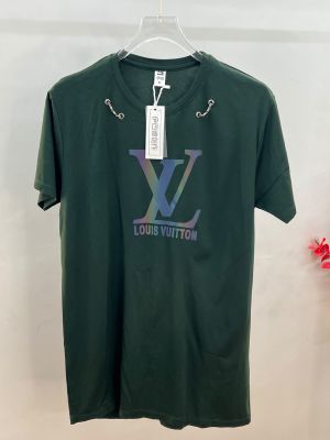 Loui Vuitton Premium Round Neck 240 Gsm Interlock Cotton lycra Fabric SALE 033