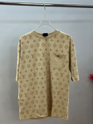 Loui Vuitton Premium 240 Gsm Interlock Cotton lycra Fabric Round Neck Tshirt SALE 322
