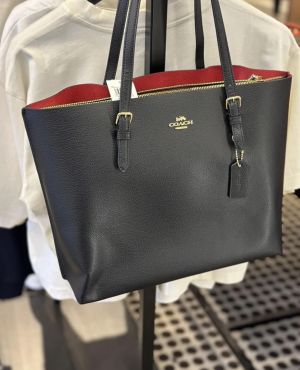 coac mollie pure 1.1 leather material Tote bag with dust cover 990