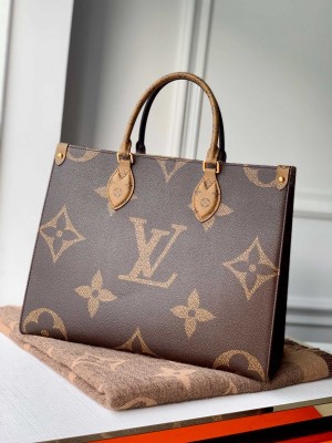 Loui Vuitton LV On The Go Monogram Leather Tote Bag With Dust Bag Large 475
