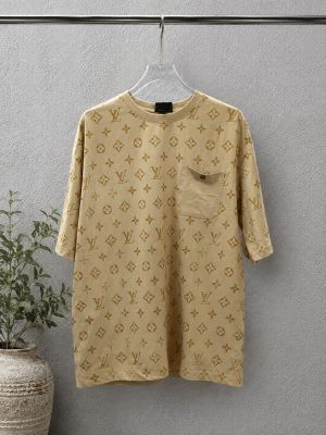 Loui Vuitton Premium 240 Gsm Interlock Cotton lycra Fabric Round Neck Tshirt SALE 322