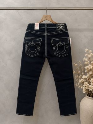 True Religion Black Straight fit Premium Imported Stretchable Lycra Fabric Denim with Back Pocket Embroidered Design 4225