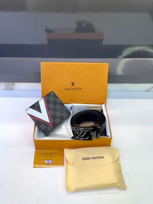 Lv_Loui_ Brown Black Wallet &Belt Combo Fa 1088