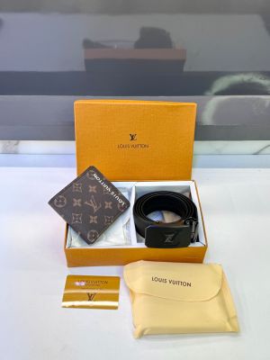 Lv_Loui Brown Black Wallet Belt Combo Fa 1091
