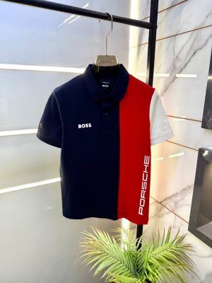 Boss x Porsche Edition Navy Collar Neck Premium Polo T-shirt F5086-NY