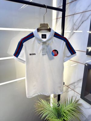 Boss x Porsche Edition White Collar Neck Premium Polo T-shirt F5086-WH
