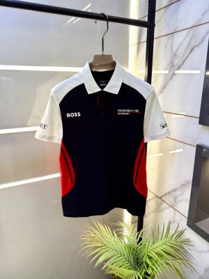 Boss x Porsche Edition Black Collar Neck Premium Polo T-shirt F5086-BL