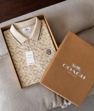 Coac Chest Logo Box Pack Polo T-shirt Cream