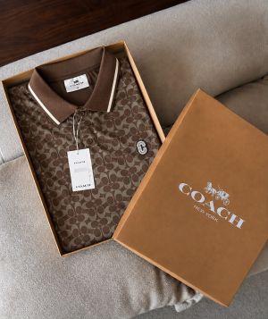 Coac Chest Logo Box Pack Polo T-shirt Dark Brown