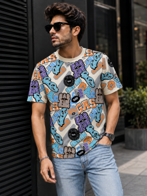 Gas imported very premium round neck tshirt beige (sc1020) 