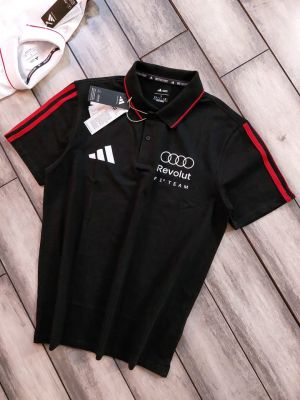 Adida Black Collar Neck Premium Printed Polo T-shirt F5104-BL
