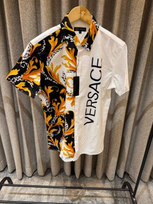 VERSACE YELLOW  WHITE PRINTED IMPORTED SHIRT