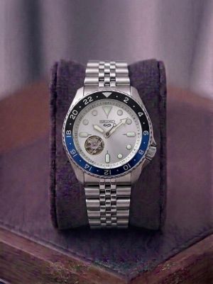Seiko GMT Skeleton Automatic Silver White 442