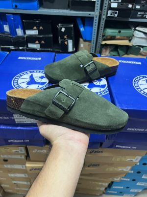 Birkenstock Boston GREEN SUEDE 1909
