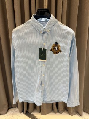 Hacket Chest Logo Full Sleeves Shirt Sky 