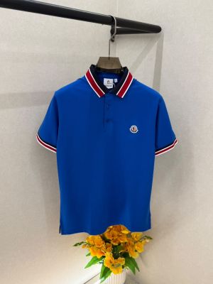 Moncle Blue Premium Collar Neck Polo T-shirt With Brand Box Packing F3837-BU