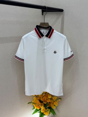 Moncle White Premium Collar Neck Polo T-shirt With Brand Box Packing F3837-WH
