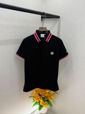 Moncle Black Premium Collar Neck Polo T-shirt With Brand Box Packing F3837-BL
