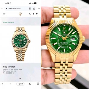 ROLEX_SKY DWELLER Golden green Japan AAA F278