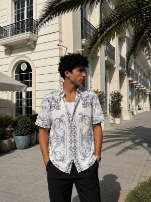 Versac borocco Imported Primium Half sleeves shirts Whitish