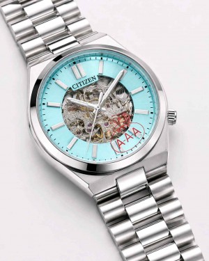 CITIZEN_ TSUYOSA AUTOMATIC SKELETON SILVER  TIFFANY DIAL F295