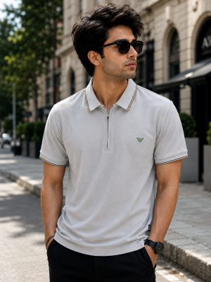 Emporio Arma Premium Polo Neck Grey Tshirt (SC1023)