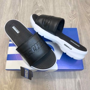 Skecher.s GOwalk Goga Mat Premium Black White Slides