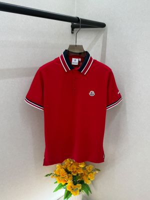 Moncle Premium Red Collar Neck Polo T-shirt With Brand Box Packing F3837-RE