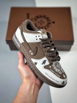 SB Dunk Low Chrome Heart White Cocoa Sneakers