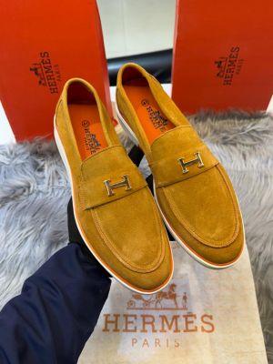 Her-me-logo tan 100% Genuine Suede Leather
