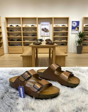 BIRKENSTOCK Tan SLIDE premium 