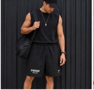 GYM SHARK PREMIUM BLACK SHORTS