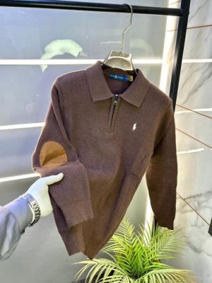 Ralp_Lauren Brown Imported knitted Super Premium Pullovers F3262-DBR