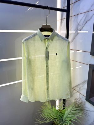 Ralp Lauren Linen Pista Embroidery Logo Premium Shirt With Brand Box Packing F4031-PI