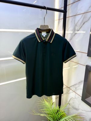 Burberr  Green Polo Premium Collar Neck T-shirt With Brand Carry Bag F5055-GR