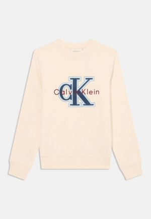 Calvin klei Cream Premium Imported Interlock Cotton 380 GSM Embroidered Logo sweatshirt 3356