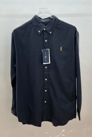 Ralp Lauren Navy Premium Shirt Twill Cotton Fabric With custom Branded Button Tagging and Poly Bag 2391