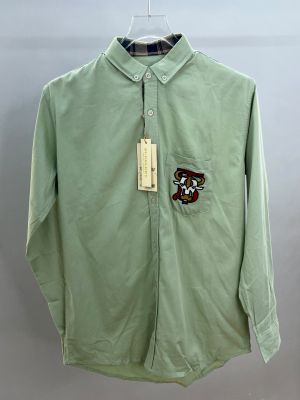 Burberr Green Premium Shirt with Embroidered Logo 505