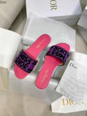 Miss Dioor Premium Quality Dway Slide With OG Box & Carry Bag (Purple Pink - 1063)