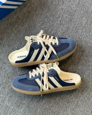 Adidaas Samba Mule Navy blue For mens 668