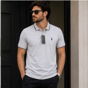 RL POLO GREY PREMIUM CLASSIC POLO