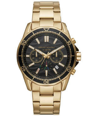 Armaani Exchange 100 Meters Golden Black Dial