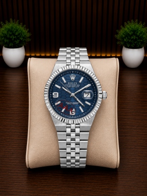 Roleex Land Dweller Silver Blue Dial AT381