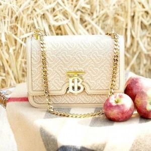 Burbberry TB Monogram Shoulder Bag With OG Box & Dust Bag (White - 347)