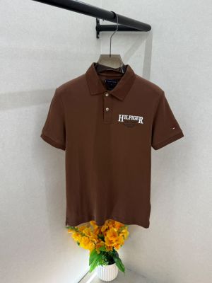 Tomm Hilfiger Brown Polo Premium Collar Neck T-shirt F5025-BR