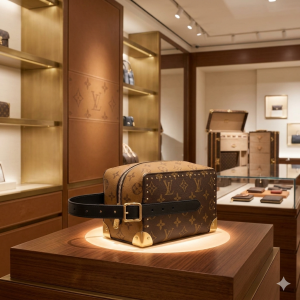 Lv Locker Dopp Kit Trunk in Monogram coated canvas premium quality with double box packing