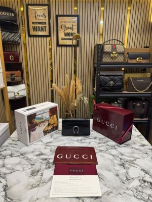 Gucc Dionysus Flap Mini Shoulder Bag With Double Og Box And Dust Bag (Black)